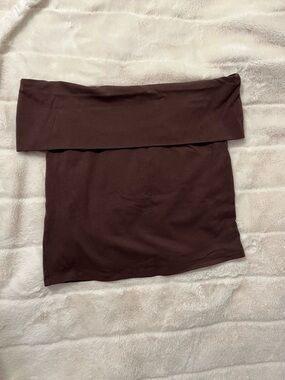 Aerie Chill Up Off The Shoulder Top - Brown